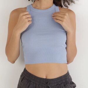 Aerie Free Spirit Ribbed Tank Top baby blue
